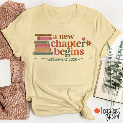 Personalized A New Chapter Begins Retirement Teacher T-Shirt