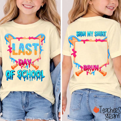 Ice Cream Last Day Of School Class Two Sided T-Shirt