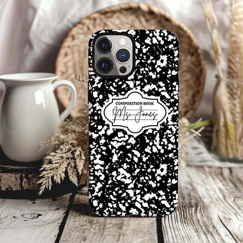 Personalized Name Composition Book Teacher Phone Case