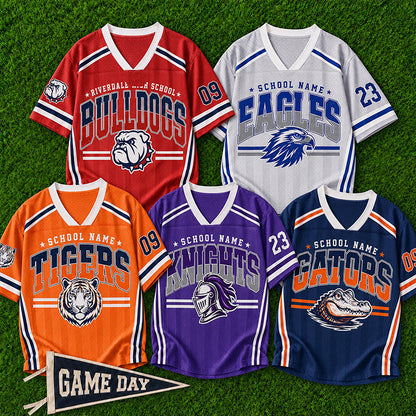 Personalized School Name Team Name Mascot Name Number And Color Teacher Mesh Jersey