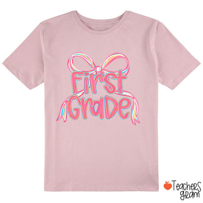 Personalized Grade Pink Bow Class T-Shirt