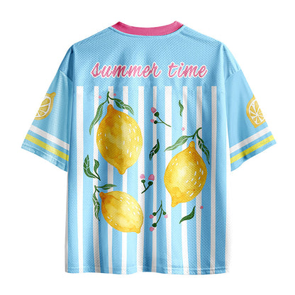Summer Fresh Lemon And Stripe Teacher Mesh Jersey
