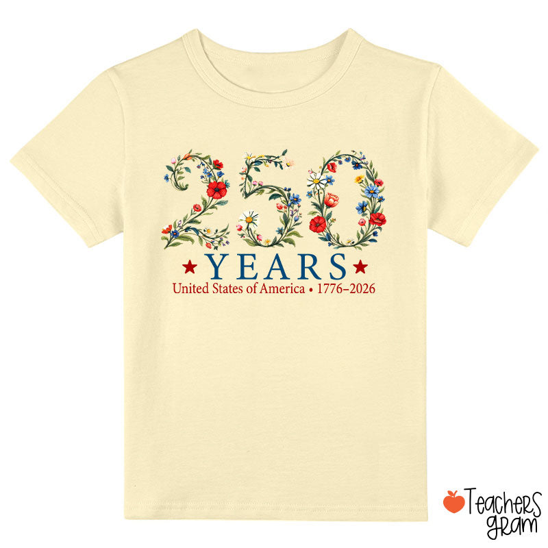 USA 250th Anniversary Floral Class T-Shirt
