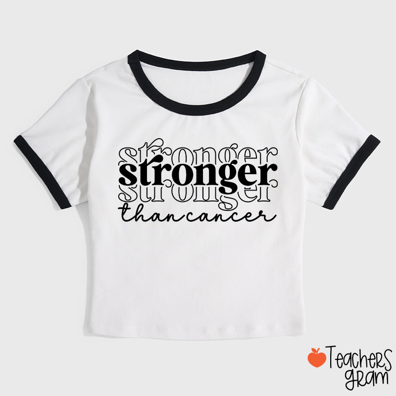 Stronger Than Cancer Teacher Ringer T-Shirt
