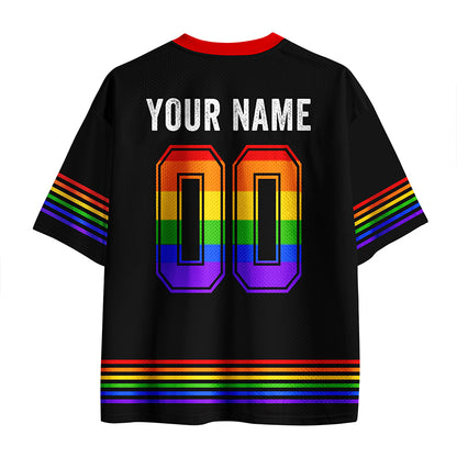Personalized Name And Number More Pride Less Prejudice Teacher Mesh Jersey