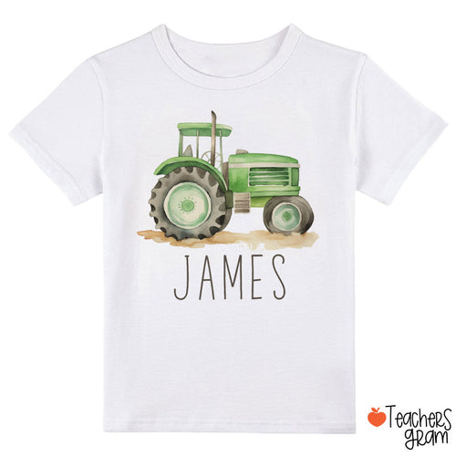 Personalized Tractor Boho Natural Class T-Shirt
