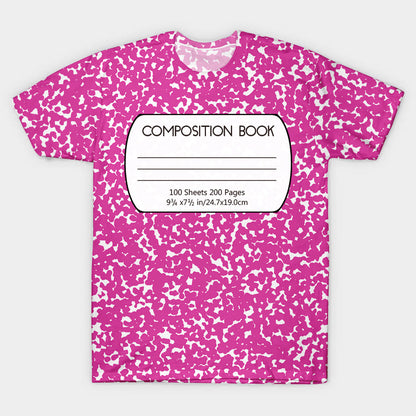 Pink Black Composition Book Teacher Printed Super Soft T-Shirt