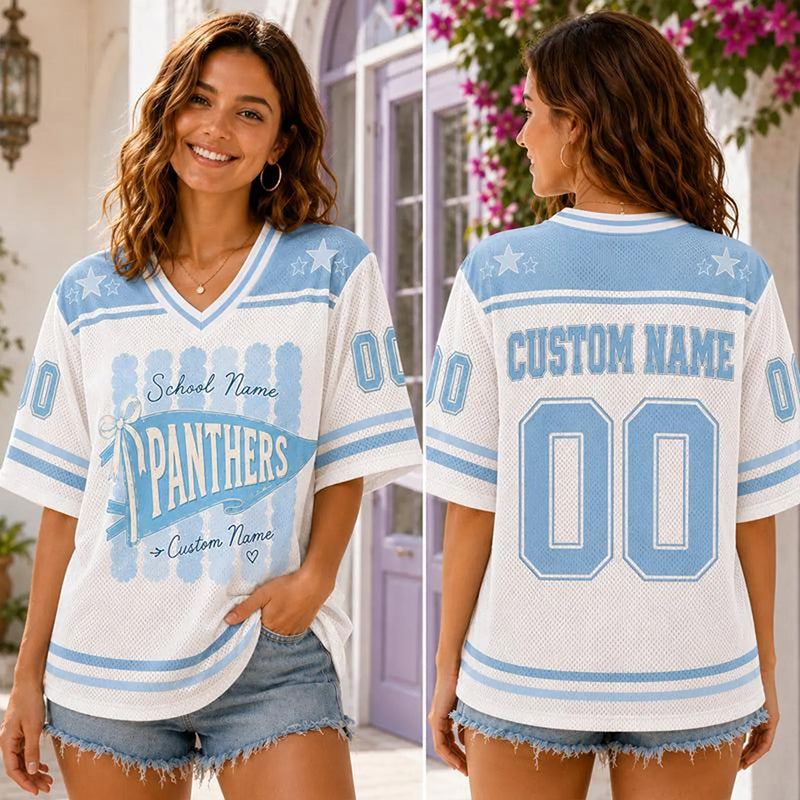 Personalized Mascot And Name Preppy Stripes Pennant Game Day Teacher Mesh Jersey