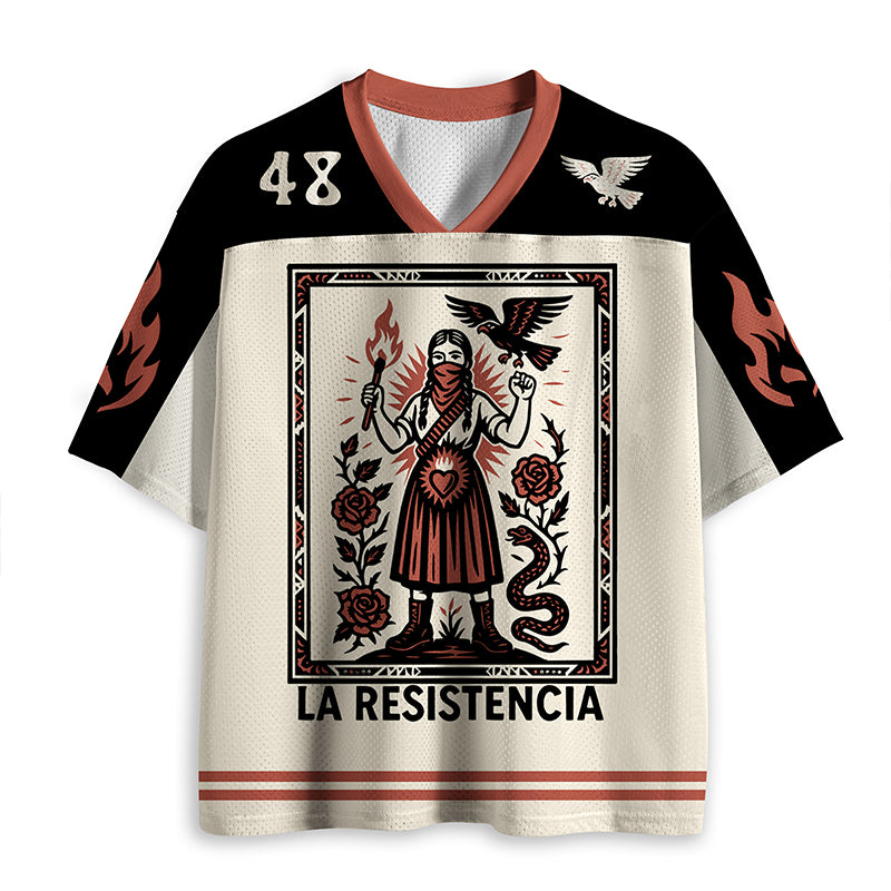 Personalized La Resistencia Chinga La Migra Teacher Mesh Jersey