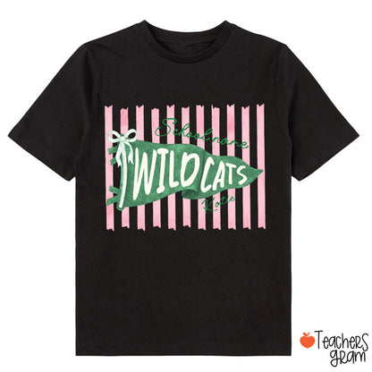 Personalized Mascot School Spirit Stripes Pennant Class T-Shirt