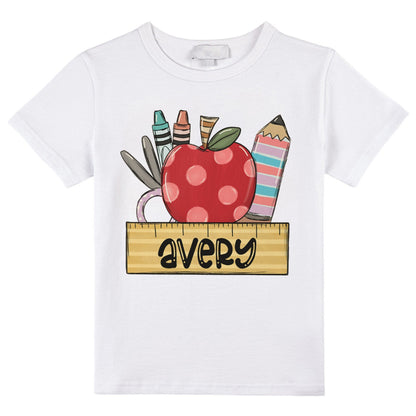 Personalized Cute Learning Supplies My Name Is Class T-Shirt