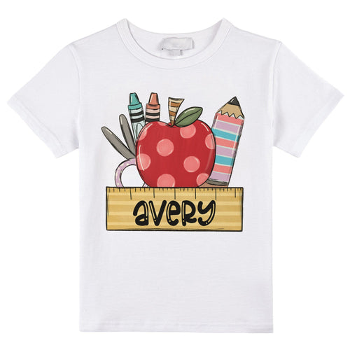 Personalized Cute Learning Supplies My Name Is Class T-Shirt