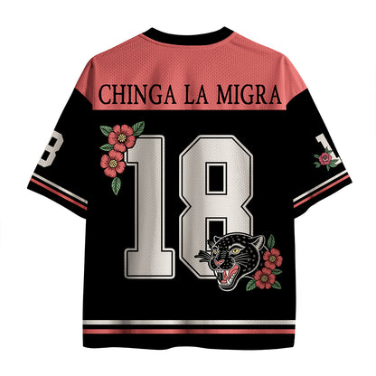 Chinga La Migra Resist Persist Exist Teacher Mesh Jersey
