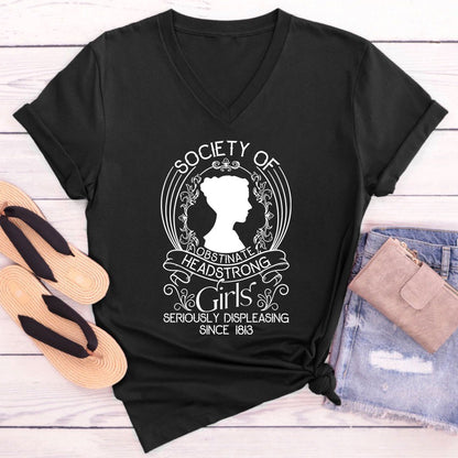 Society Of Obstinate Headstrong Girls Teacher Female V-Neck T-Shirt