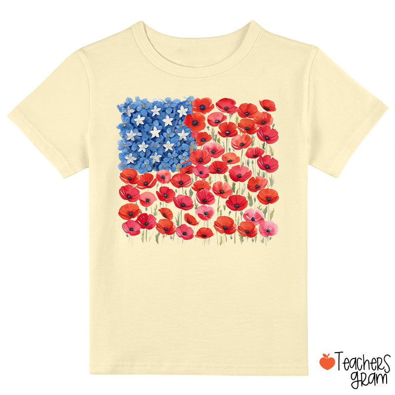 Floral USA Flag 250th Anniversary Class T-Shirt