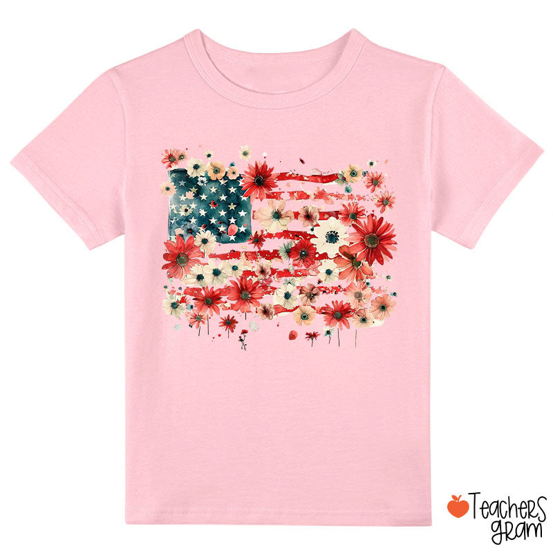 American Flag Floral Class T-Shirt
