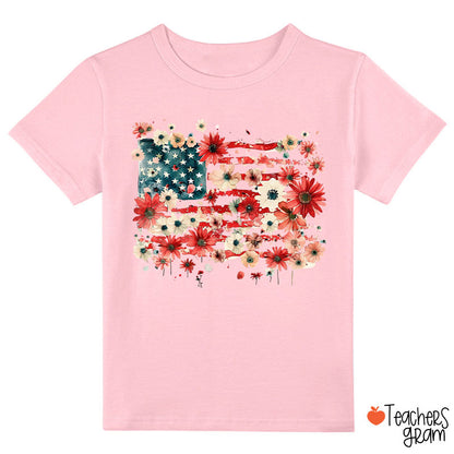 American Flag Floral Class T-Shirt