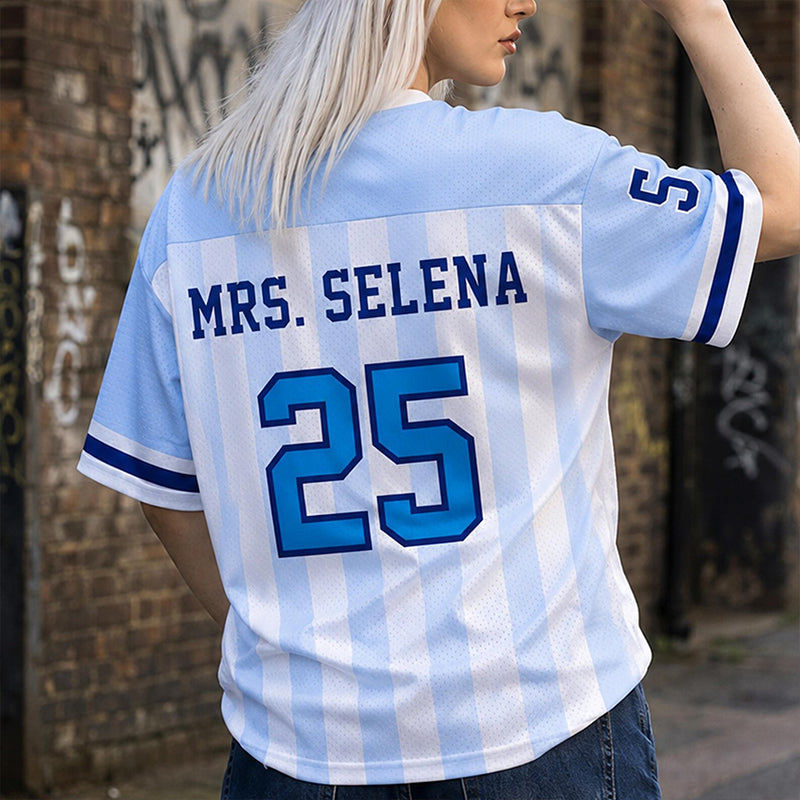 Personalized School Name Mascot And Number Stripe Teacher Mesh Jersey