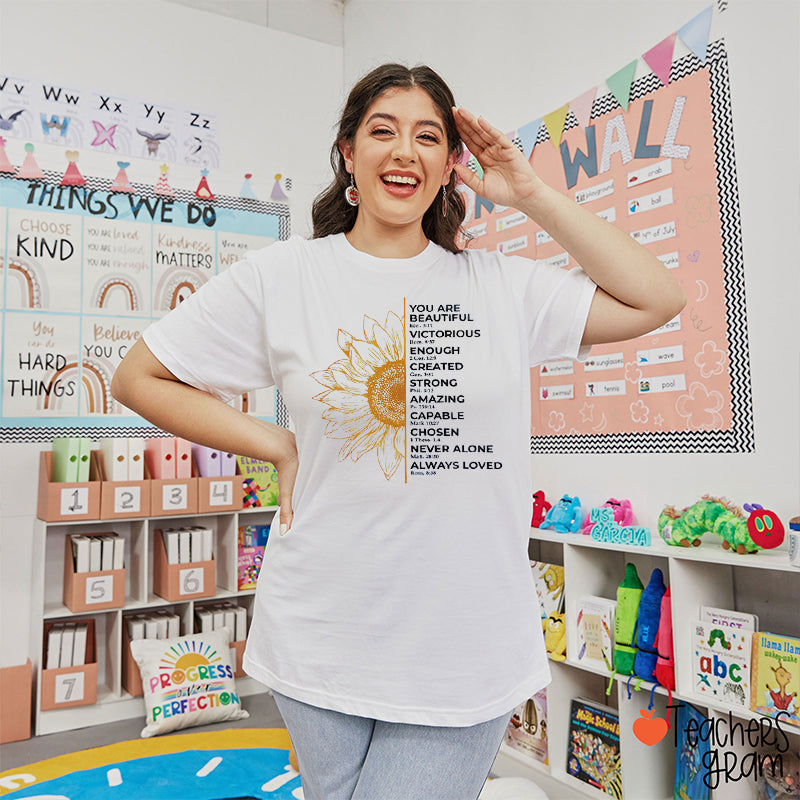 You Are Beautiful Victorious Teacher T-Shirt