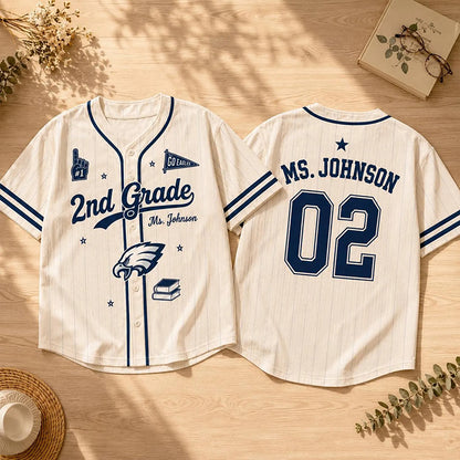 Personalized Grade Mascot Name Number Graphic Baseball Jersey