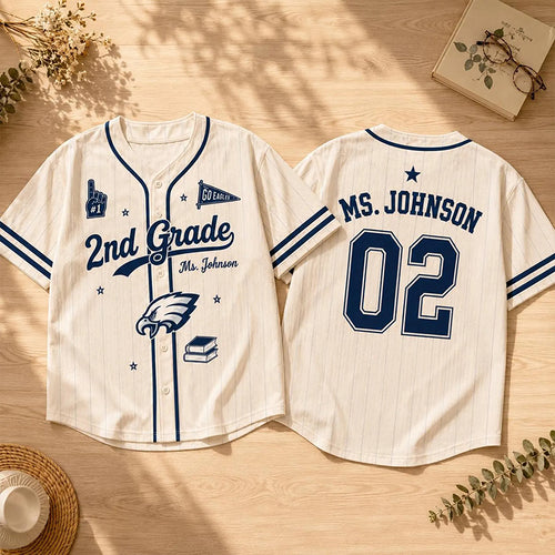 Personalized Grade Mascot Name Number Graphic Baseball Jersey