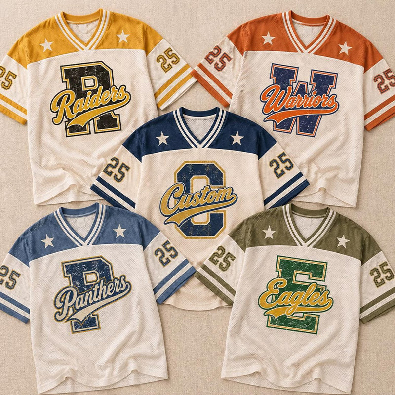 Personalized Mascot Preppy Stripes Retro Distressed Teacher Mesh Jersey