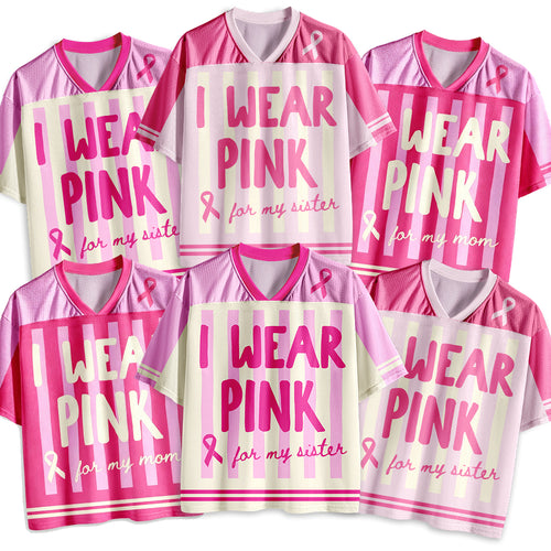 Personalized I Wear Pink For Breast Cancer Teacher Mesh Jersey