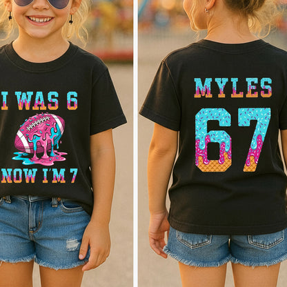 Personalized Sport 7th Birthday Six Seven Class Two Sided T-Shirt