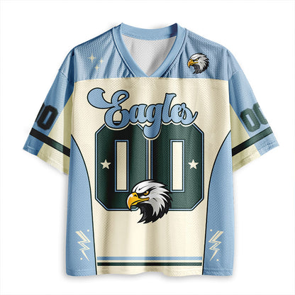 Personalized Mascot Light Blue Teacher Mesh Jersey