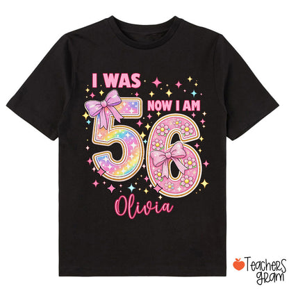 Personalized Floral I Was 5 Now I Am 6 Class T-Shirt