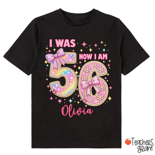 Personalized Floral I Was 5 Now I Am 6 Class T-Shirt
