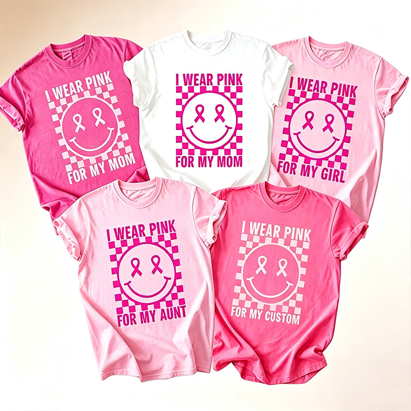 Personalized Pink Awareness Smile For Loved Ones Teacher T-Shirt