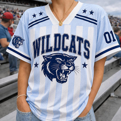 Personalized Mascot And Name Preppy Stripes Game Day Teacher Mesh Jersey