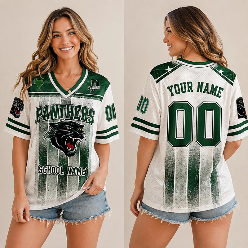 Personalized Mascot Name And School Name Distressed Gradient Teacher Mesh Jersey