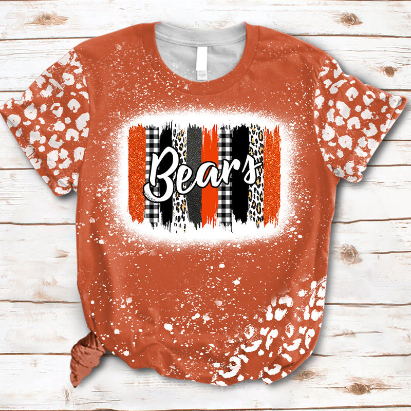 Personalized  Leopard Plaid Mascot Teacher Printed Super Soft T-Shirt