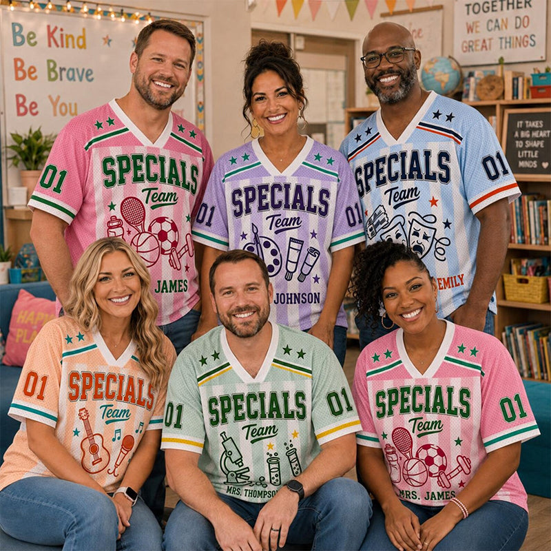 Personalized Name Specials Team Teacher Mesh Jersey