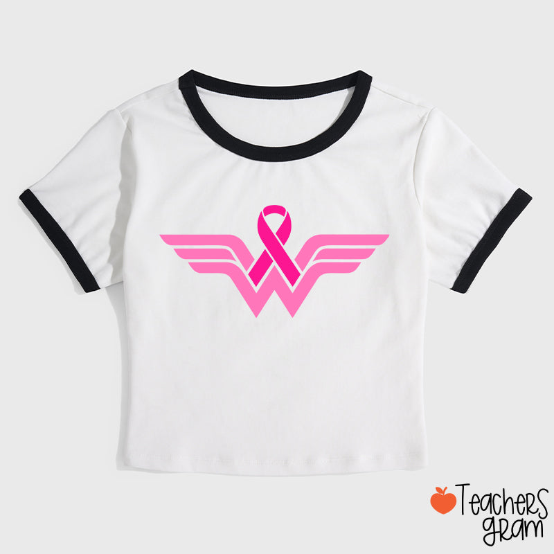 Strong Woman Cancer Fighter Teacher Ringer T-Shirt