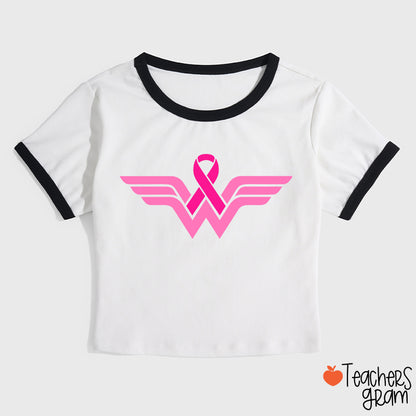 Strong Woman Cancer Fighter Teacher Ringer T-Shirt