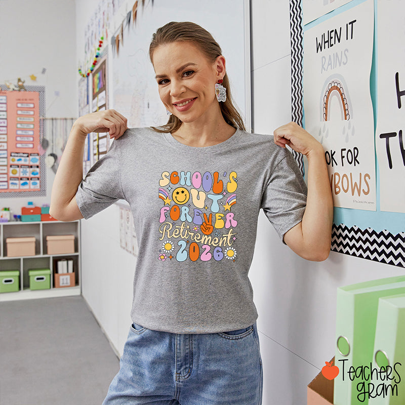 Personalized School's Out Forever Retirement Teacher T-Shirt