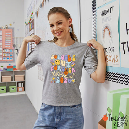 Personalized School's Out Forever Retirement Teacher T-Shirt