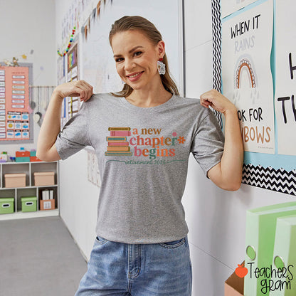 Personalized A New Chapter Begins Retirement Teacher T-Shirt