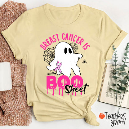 Breast Cancer Is Boo Sheet Halloween Teacher T-Shirt