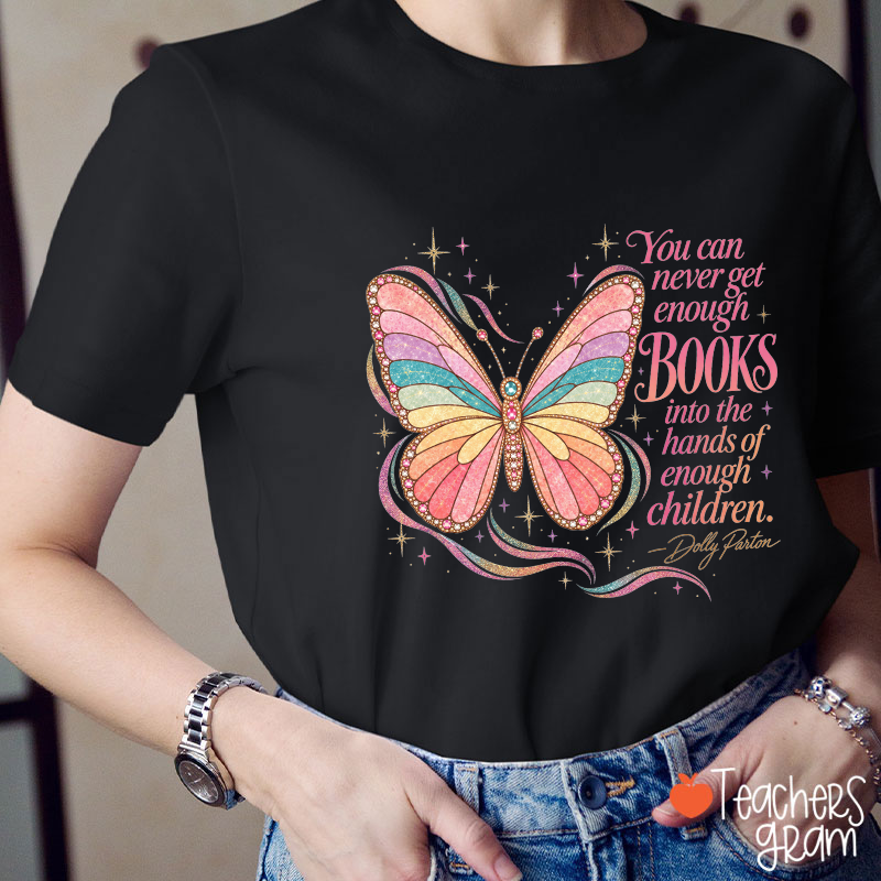 Boho Sparkle Butterfly Book Lover Quote Teacher T-Shirt
