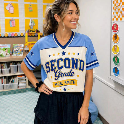 Personalized Grade And Name Making Learning Magical Teacher Mesh Jersey