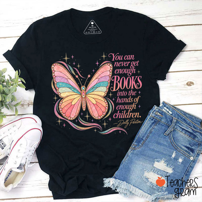 Boho Sparkle Butterfly Book Lover Quote Teacher T-Shirt