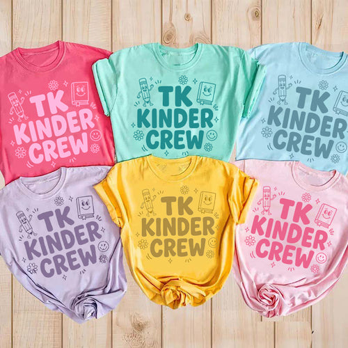 Personalized Grade Cartoon Pencil Book Teacher T-Shirt