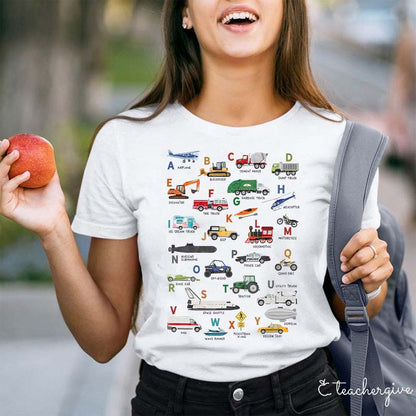 Alphabet Cartoon Word List Teacher T-Shirt