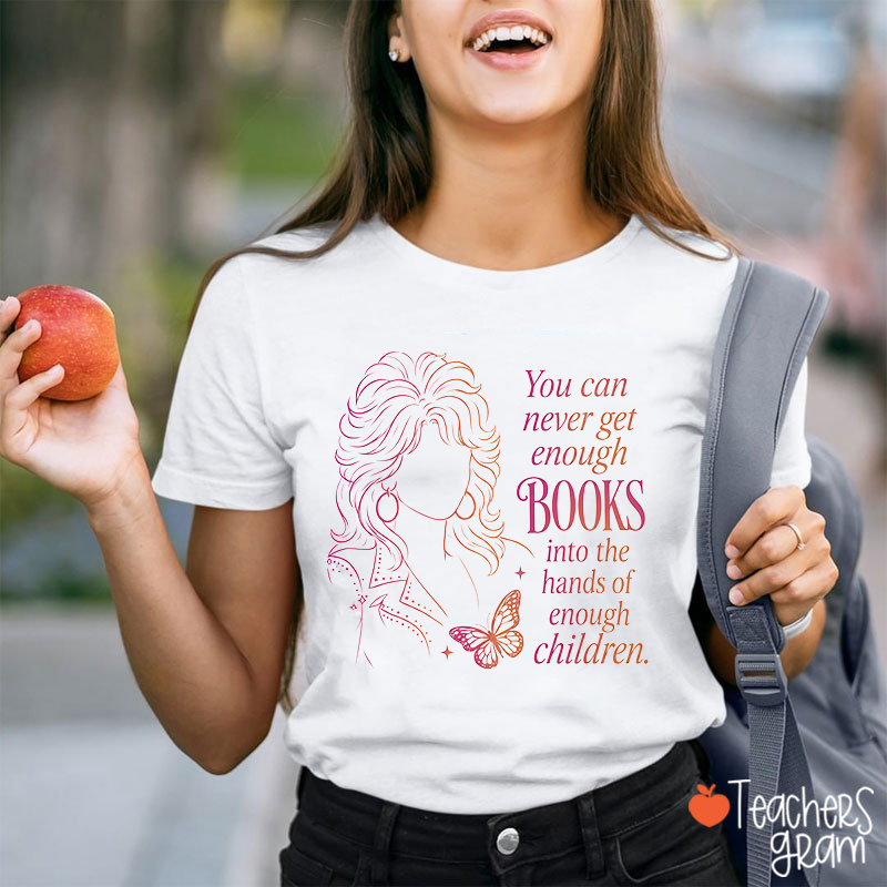 Retro Woman Line Portrait Butterfly Book Quote Teacher T-Shirt