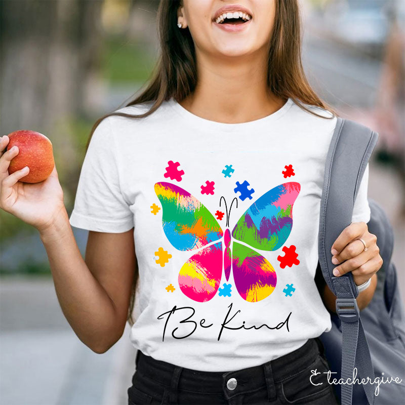 Be Kind Butterfly Teacher T-Shirt