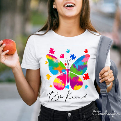 Be Kind Butterfly Teacher T-Shirt